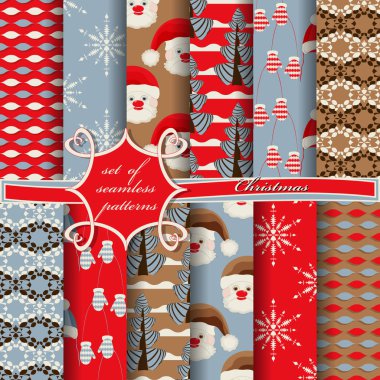 Kusursuz Noel çizimleri seti. Noel sembolleri ve Noel tasarımının unsurları içeren soyut vektör kağıdı