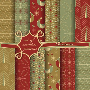 Kusursuz Noel çizimleri seti. Noel sembolleri ve Noel tasarımının unsurları içeren soyut vektör kağıdı