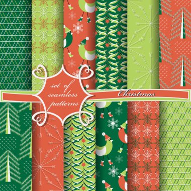 Kusursuz Noel çizimleri seti. Noel sembolleri ve Noel tasarımının unsurları içeren soyut vektör kağıdı