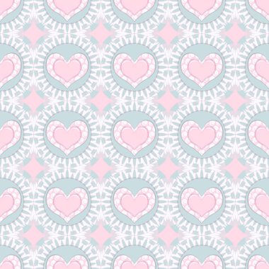 Sevgililer Günü deseni. Soyut şekilli kusursuz vektör arkaplan, kalpler. Duvar kağıtları, resimler, web sayfası, arkaplan, yüzey için kullanılabilir