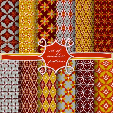 Dekoratif çiçekleri, geometrik şekilleri ve dekorasyon için tasarım elementleri olan kusursuz soyut vektör kağıtları.