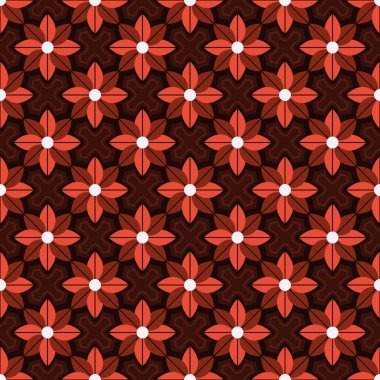 Kusursuz vektör çiçekli arka plan. Soyut şekiller, dekoratif geometrik çiçekler. Duvar kağıtları, resimler, web sayfası, arkaplan, yüzey için kullanılabilir