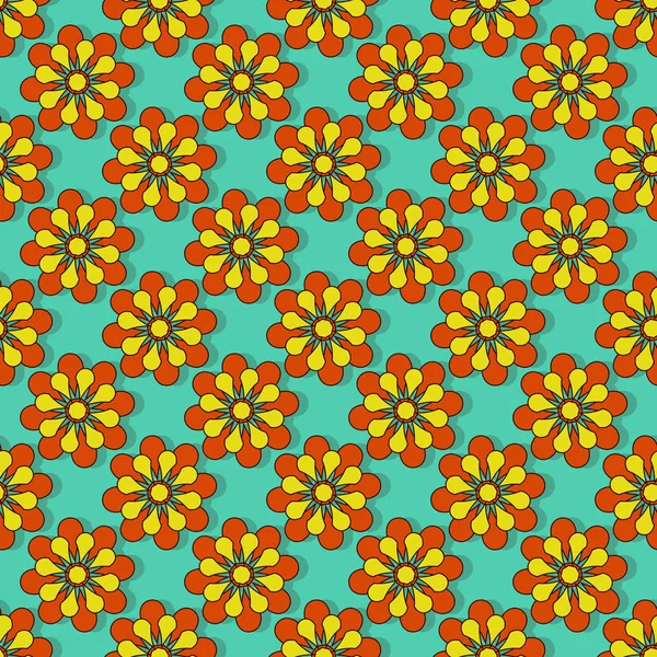 Naadloze Vector Bloemen Achtergrond Abstracte Vormen Decoratieve Geometrische Bloemen Kan — Stockvector