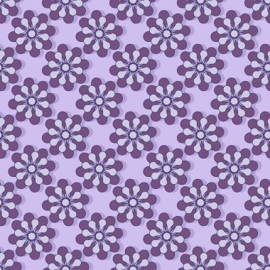 Kusursuz vektör çiçekli arka plan. Soyut şekiller, dekoratif geometrik çiçekler. Duvar kağıtları, resimler, web sayfası, arkaplan, yüzey için kullanılabilir