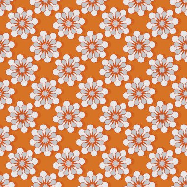 Kusursuz vektör çiçekli arka plan. Soyut şekiller, dekoratif geometrik çiçekler. Duvar kağıtları, resimler, web sayfası, arkaplan, yüzey için kullanılabilir