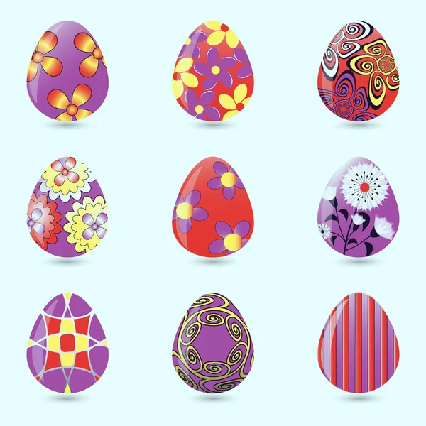 Пасхальные Яйца Векторная Пасхальная Иллюстрация — стоковый вектор