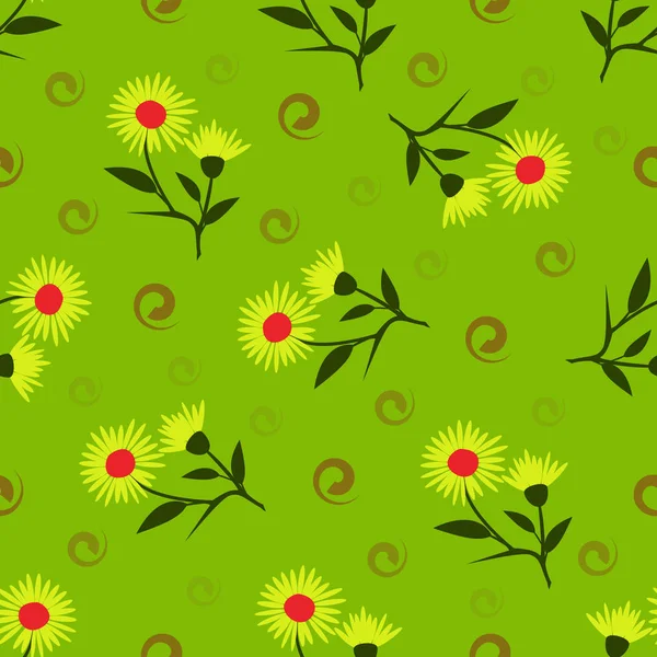 Dekorativní Květinové Pozadí Bezproblémová Vektorová Ilustrace — Stockový vektor