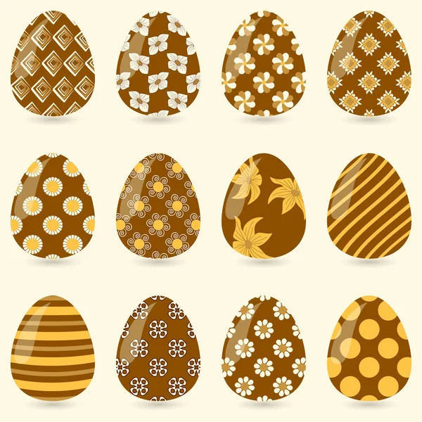 Set Uova Pasqua Illustrazione Pasquale Vettoriale — Vettoriale Stock