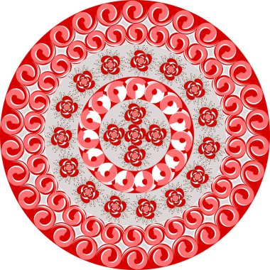 Vektör çizim. Dairesel desen soyut dekoratif çiçek şekil