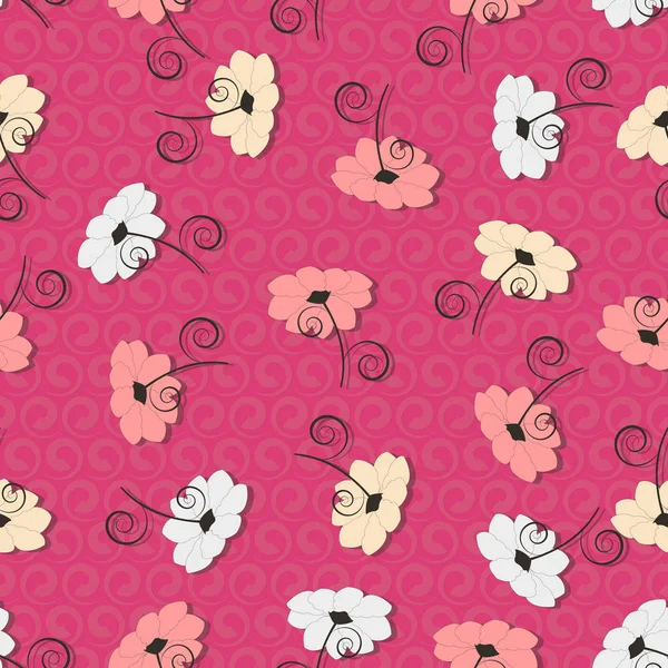 Fundo Floral Decorativo Ilustração Vetorial Sem Costura — Vetor de Stock