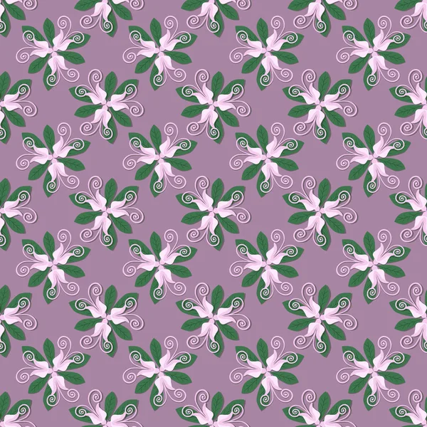 Fundo Floral Decorativo Ilustração Vetorial Sem Costura — Vetor de Stock