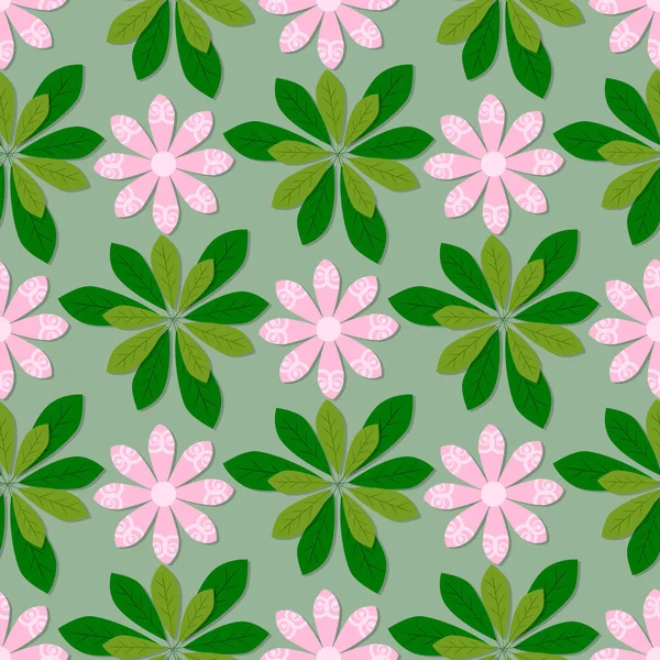 Dekorative Floralen Hintergrund Nahtlose Vektorillustration — Stockvektor