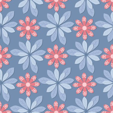 Dekoratif çiçek arkaplanı. Kusursuz vektör çizimi