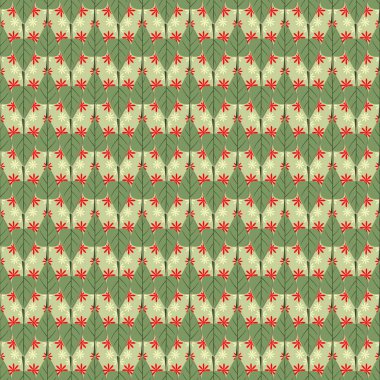 Dekoratif yaprakların ve çiçeklerin kusursuz vektör deseni. Duvar kağıdı, resim dolgusu, web sayfası, arkaplan, yüzey için kullanılabilir.