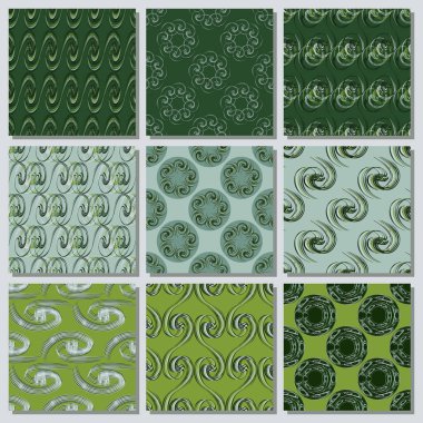 Soyut bukleleri, dekoratif çiçekleri ve dekorasyon için tasarım unsurları olan pürüzsüz vektör kağıdı kümesi