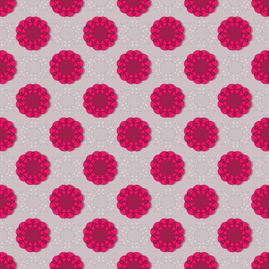 Kusursuz vektör soyut arka plan. Dekoratif geometrik şekiller, dairesel desenler. Duvar kağıdı, resim dolgusu, web sayfası, arkaplan, yüzey için kullanılabilir