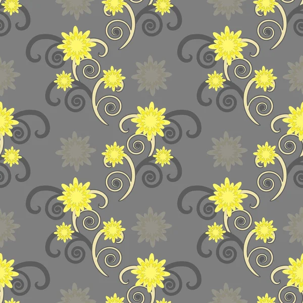 Fondo Floral Decorativo Ilustración Vectorial Sin Fisuras — Archivo Imágenes Vectoriales