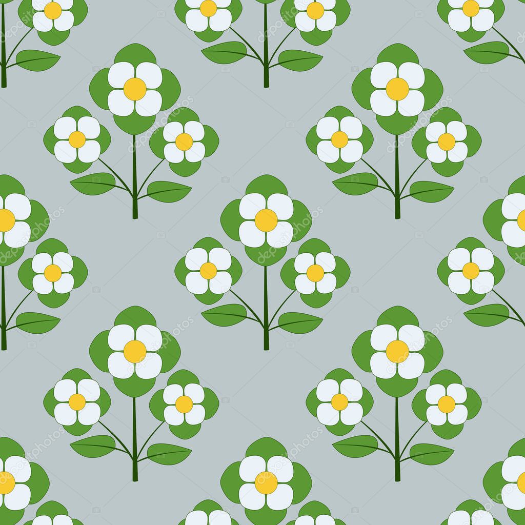 Decorative floral background. Seamless vector illustration