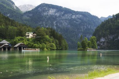 Lake Konigsee Bavyera Alpleri'nde.