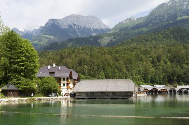 Lake Konigsee Bavyera Alpleri'nde.
