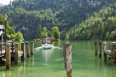 Lake Konigsee Bavyera Alpleri'nde.