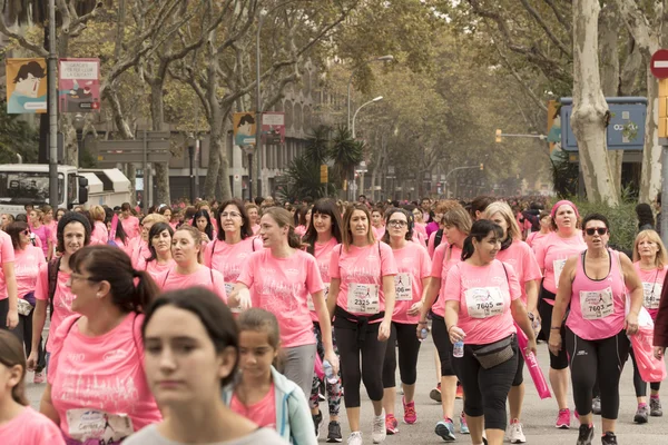 Brustkrebs-Aufklärungslauf in Barcelona. — Stockfoto