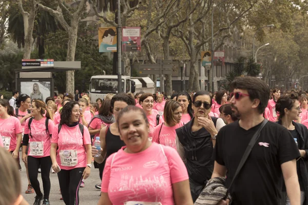 Brustkrebs-Aufklärungslauf in Barcelona. — Stockfoto