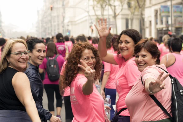 Εκτελέστε συνειδητοποίησης καρκίνου του μαστού σε Βαρκελώνη. Royalty Free Εικόνες Αρχείου