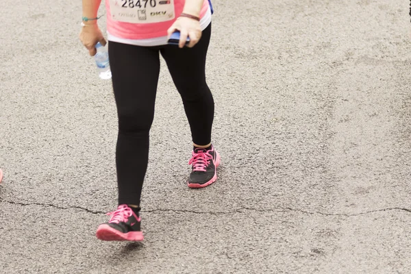 Brustkrebs-Aufklärungslauf in Barcelona. — Stockfoto