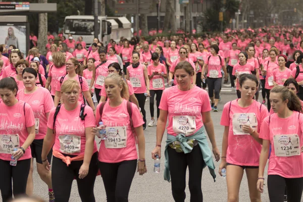 Breast Cancer Awareness Run in Barcelona. — Stockfoto