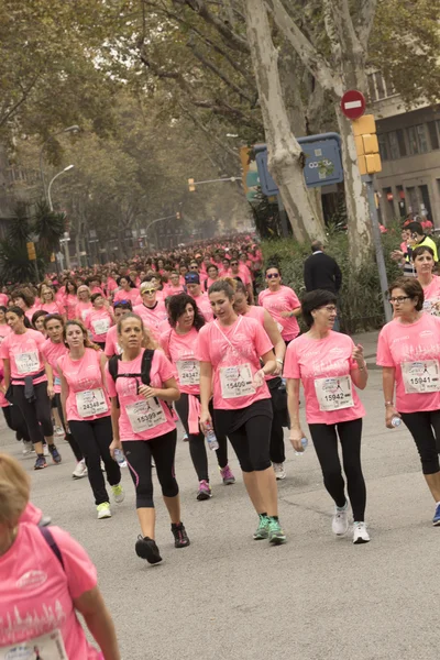 Brustkrebs-Aufklärungslauf in Barcelona. — Stockfoto