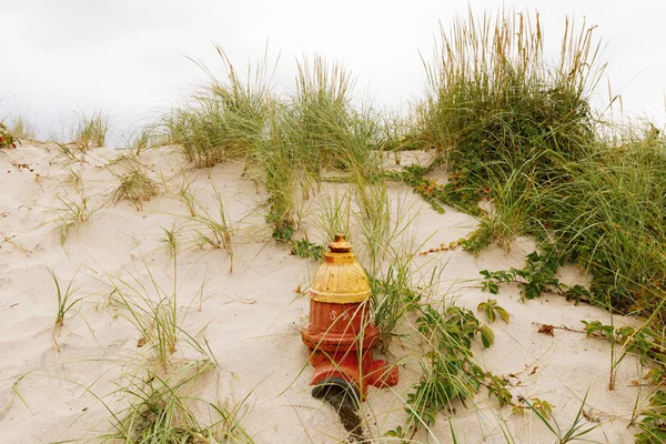 Feuerhydrant in einer Sanddüne. — Stockfoto