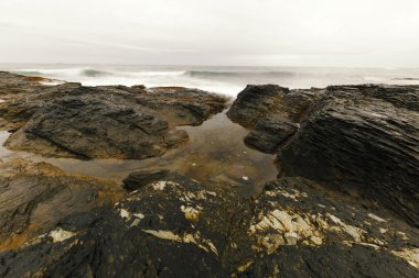 Kayalık okyanus kıyı görünümü