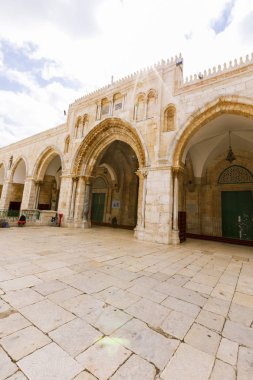 Temple Mount Kudüs'te El Aksa Camii'nin görünümü.