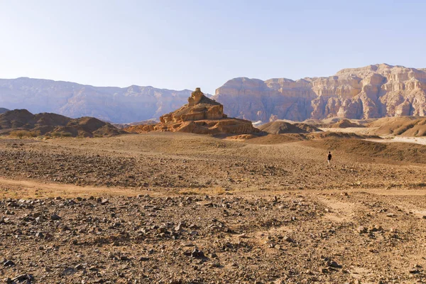 Widok z doliny Timna izraelskiej pustyni. — Zdjęcie stockowe
