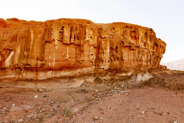 Timna dalen i Israels öken. Royaltyfria Stockfoton