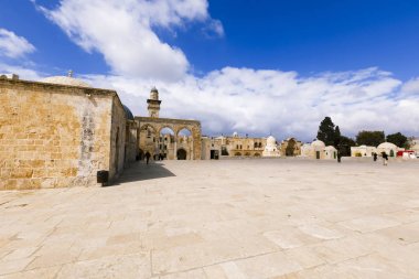 Temple Mount Kudüs'te El Aksa Camii'nin görünümü.