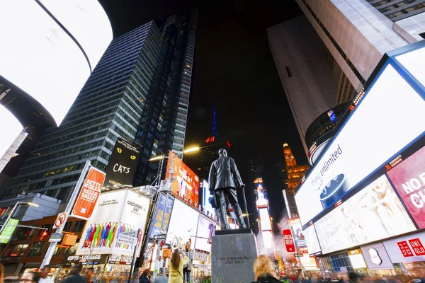 Lumières vives de New York City Times Square la nuit . — Photo