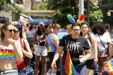 LGBTQ gurur geçit töreninde Nyc.