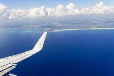 Yucatan Yarımadası Meksika havadan görünümü.