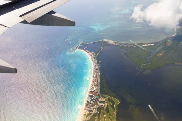 Letecký Pohled Poloostrově Yucatan Mexiku Stock Fotografie