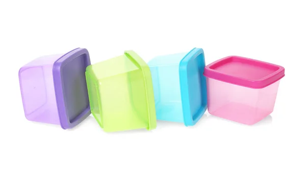 Recipientes de plástico colorido — Fotografia de Stock