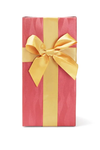 Caixa de presente com fita de arco — Fotografia de Stock