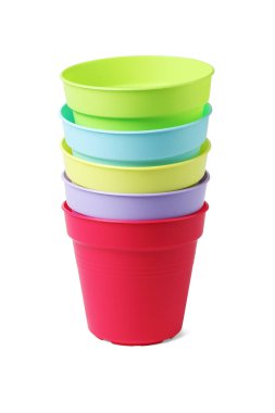 renkli plastik saksı