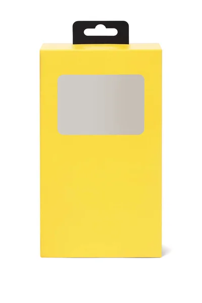 Желтая упаковка продукта — стоковое фото