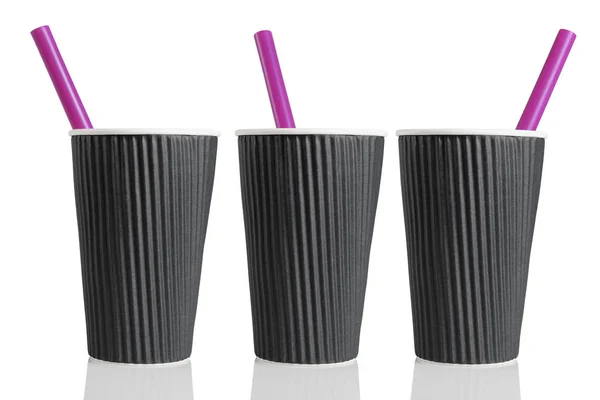 Três copos de café preto — Fotografia de Stock