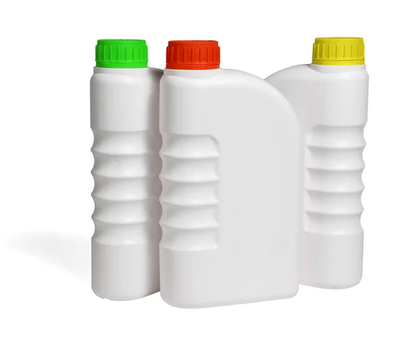 Plastic containers voor motorsmeermiddelen — Stockfoto