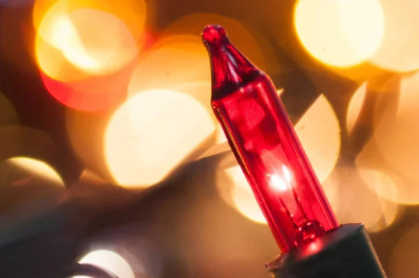 Christmas lights closeup ,light bulb — Stock Photo, Image