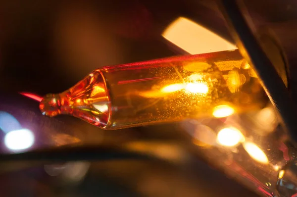 Christmas lights closeup ,light bulb — Stock Photo, Image
