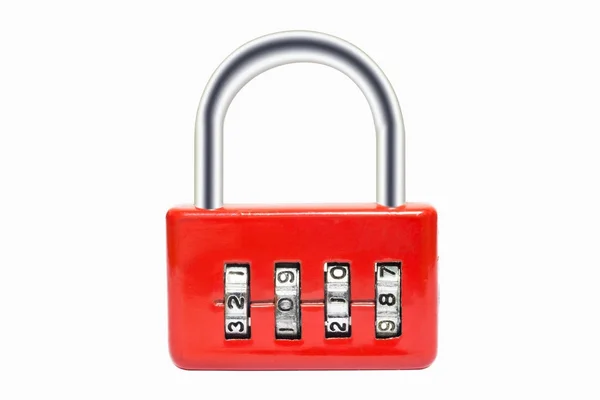 Hangslot Bagage lock code 2018 Nieuwjaar op witte achtergrond met uitknippad — Stockfoto